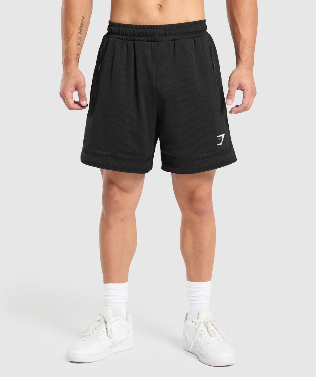 Young LA Campus Mesh Shorts Black/White Logo