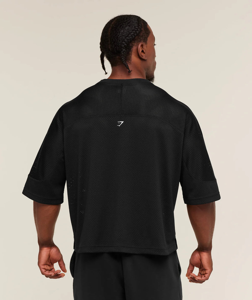 Gymshark Graphic Mesh Oversized T-Shirt Black