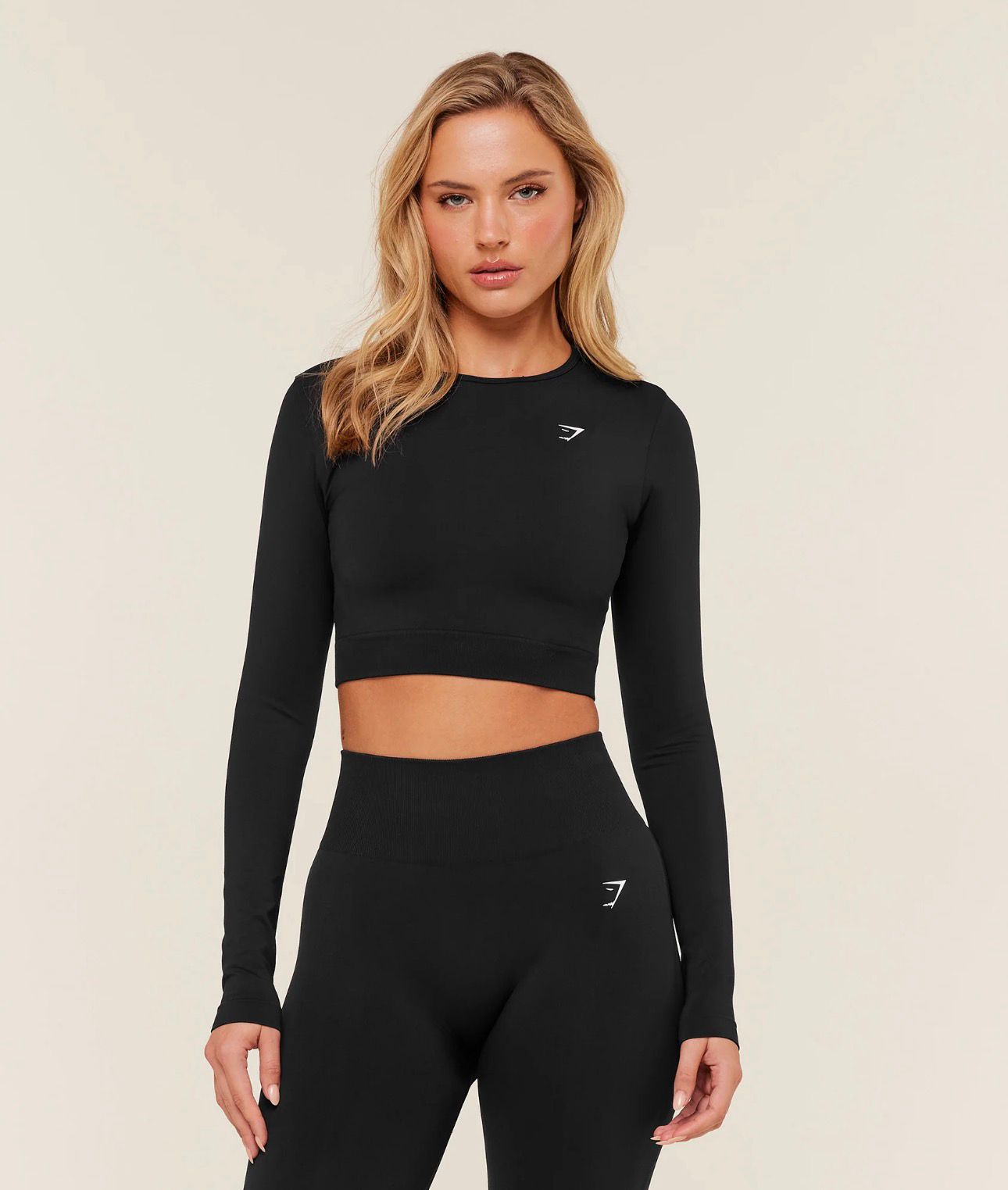 Gymshark Everyday Seamless Long Sleeve Crop / Black de mujer