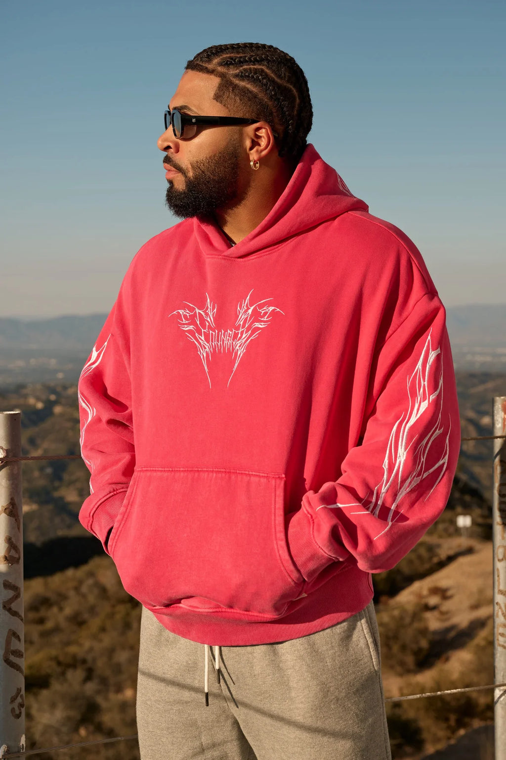 YoungLA Vengeance Pullover Hoodie Pink Wash