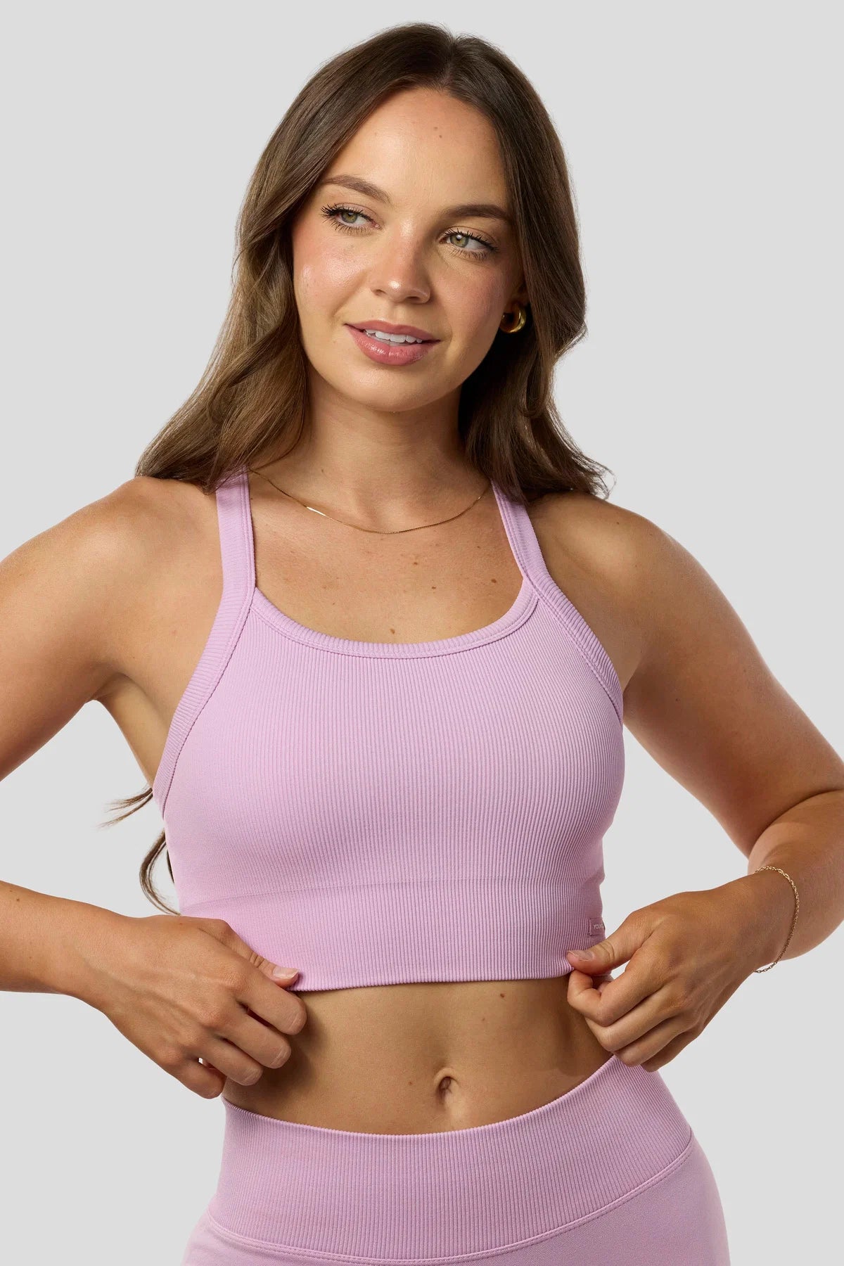 Young LA Seamless Recerback Crop Tank Pink