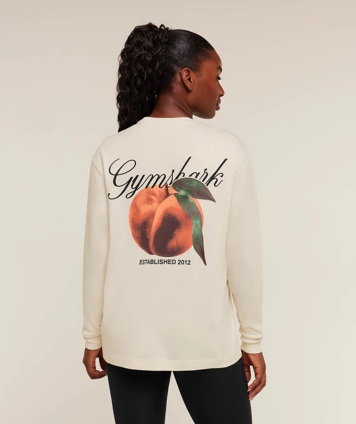 Gymshark Juicy Peach Long Sleeve T-shirt Oat White