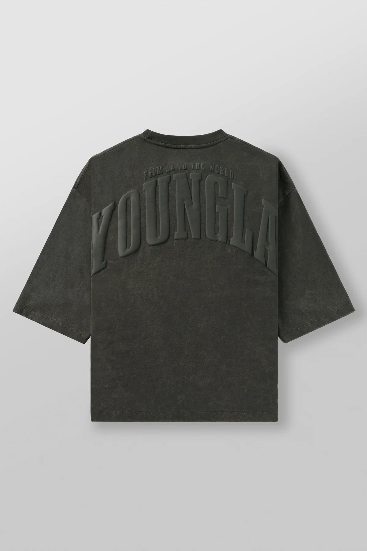 YoungLA Foundation Cropped Tees Forest Green Wash