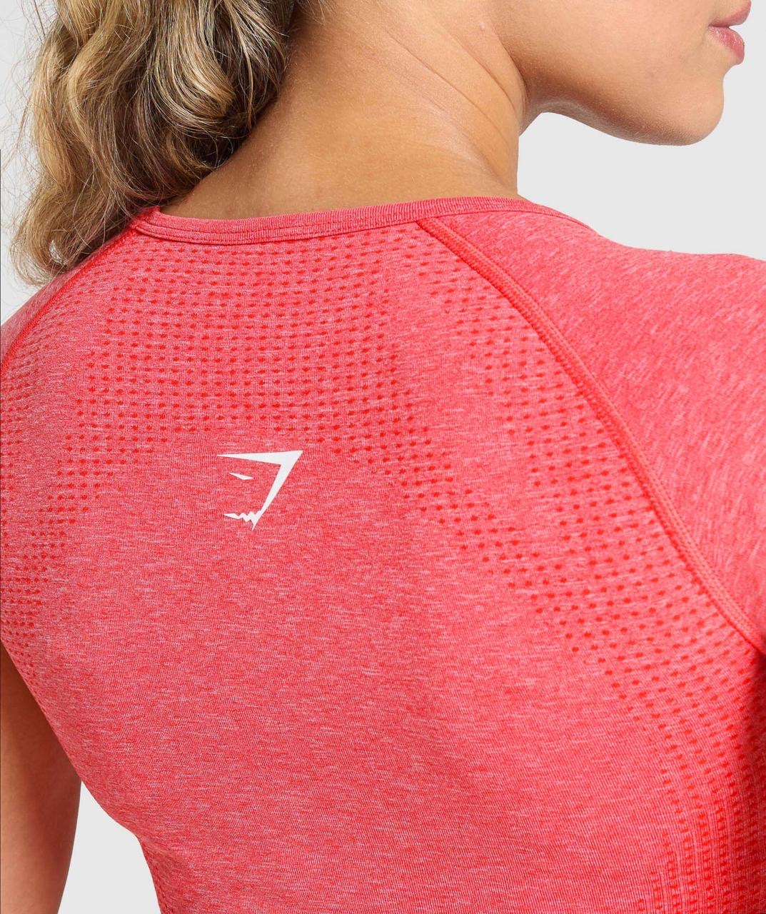 Gymshark Vital Scoop Neck Top Coral Red Marl