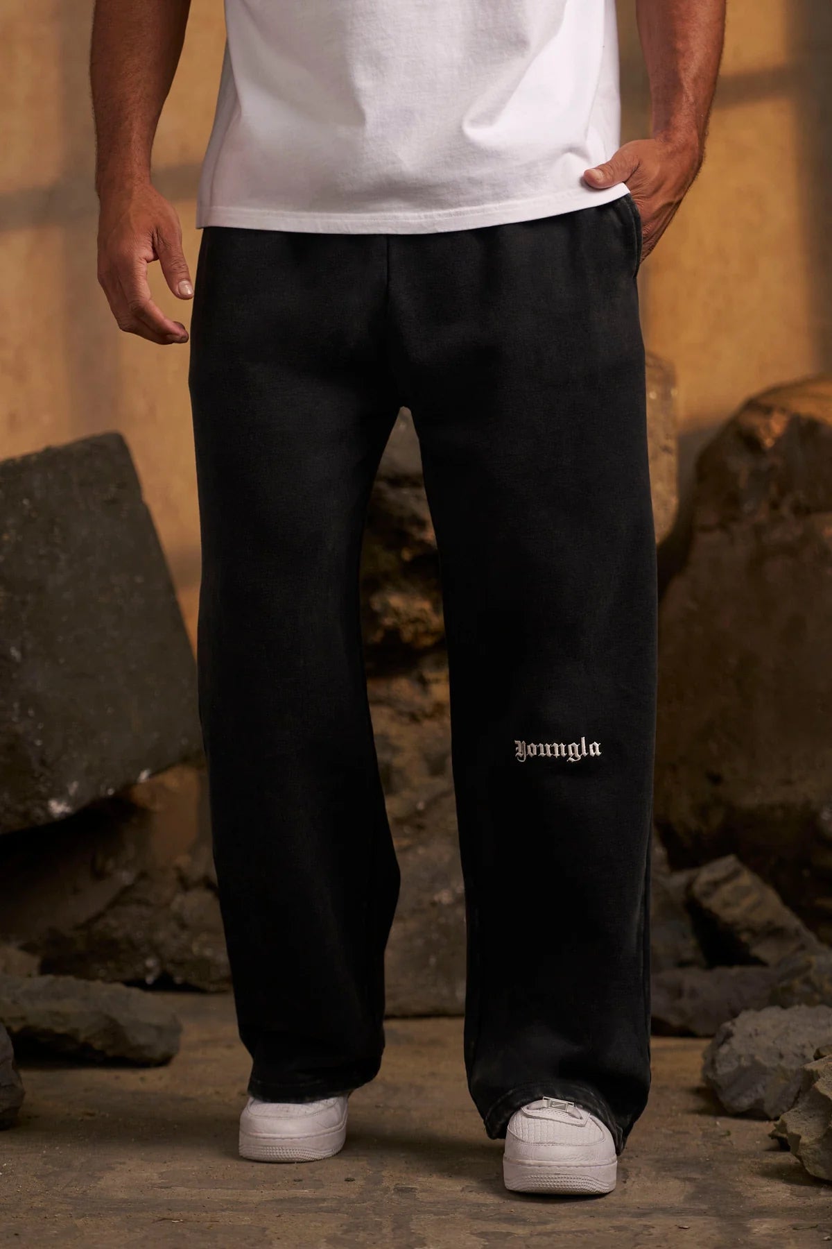 YoungLA core Baggy Sweats Black