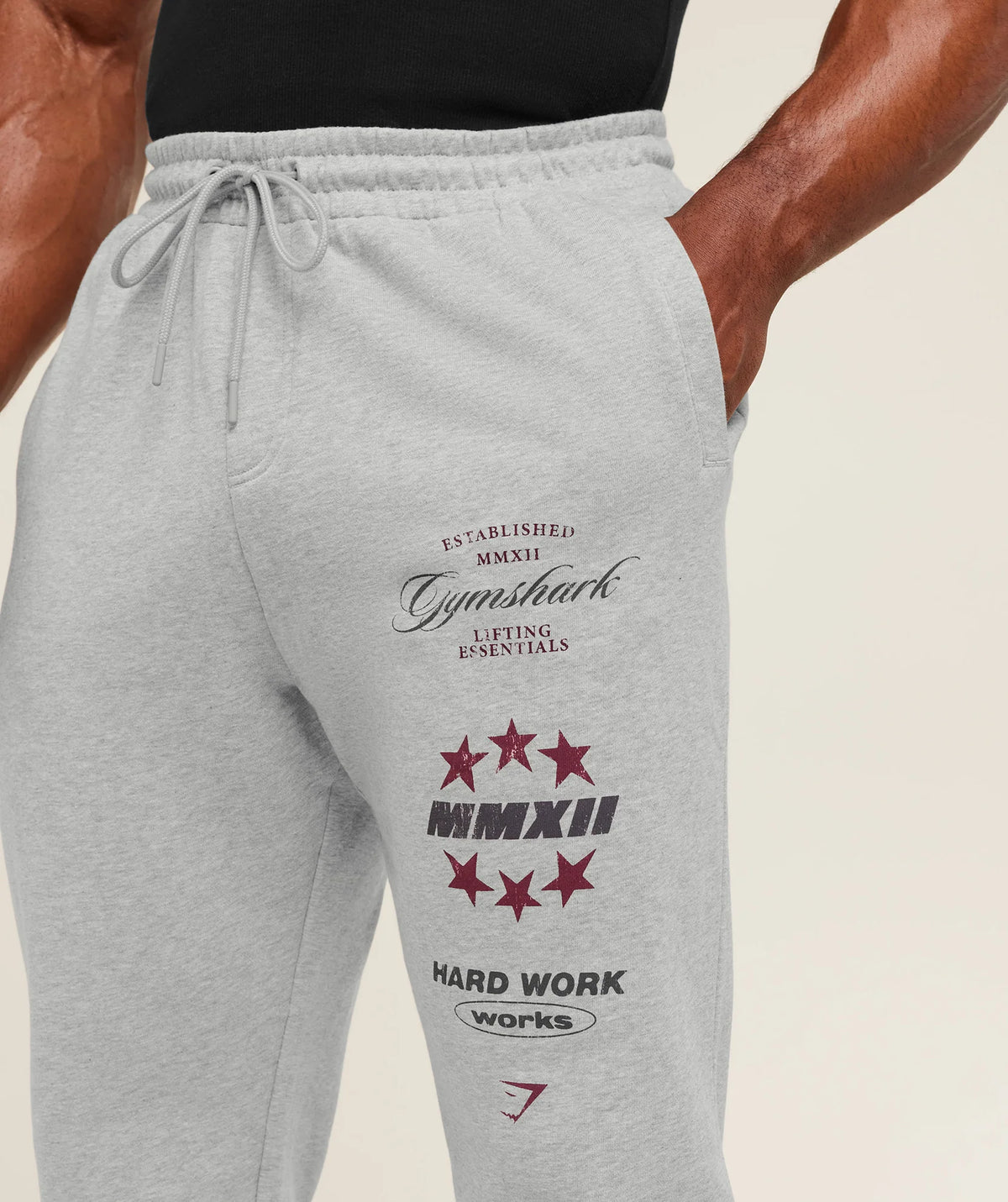 Gymshark Global Lifting Graphic Pants Light Grey Core Merl