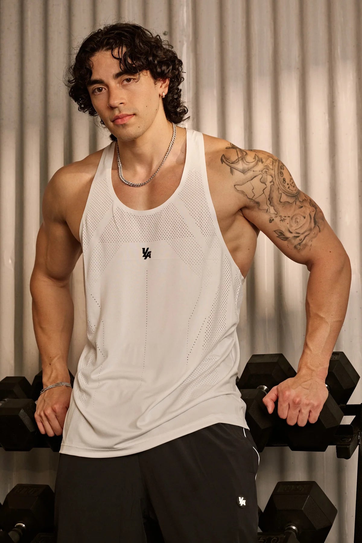 YoungLA Engineered Mesh Tanks White
