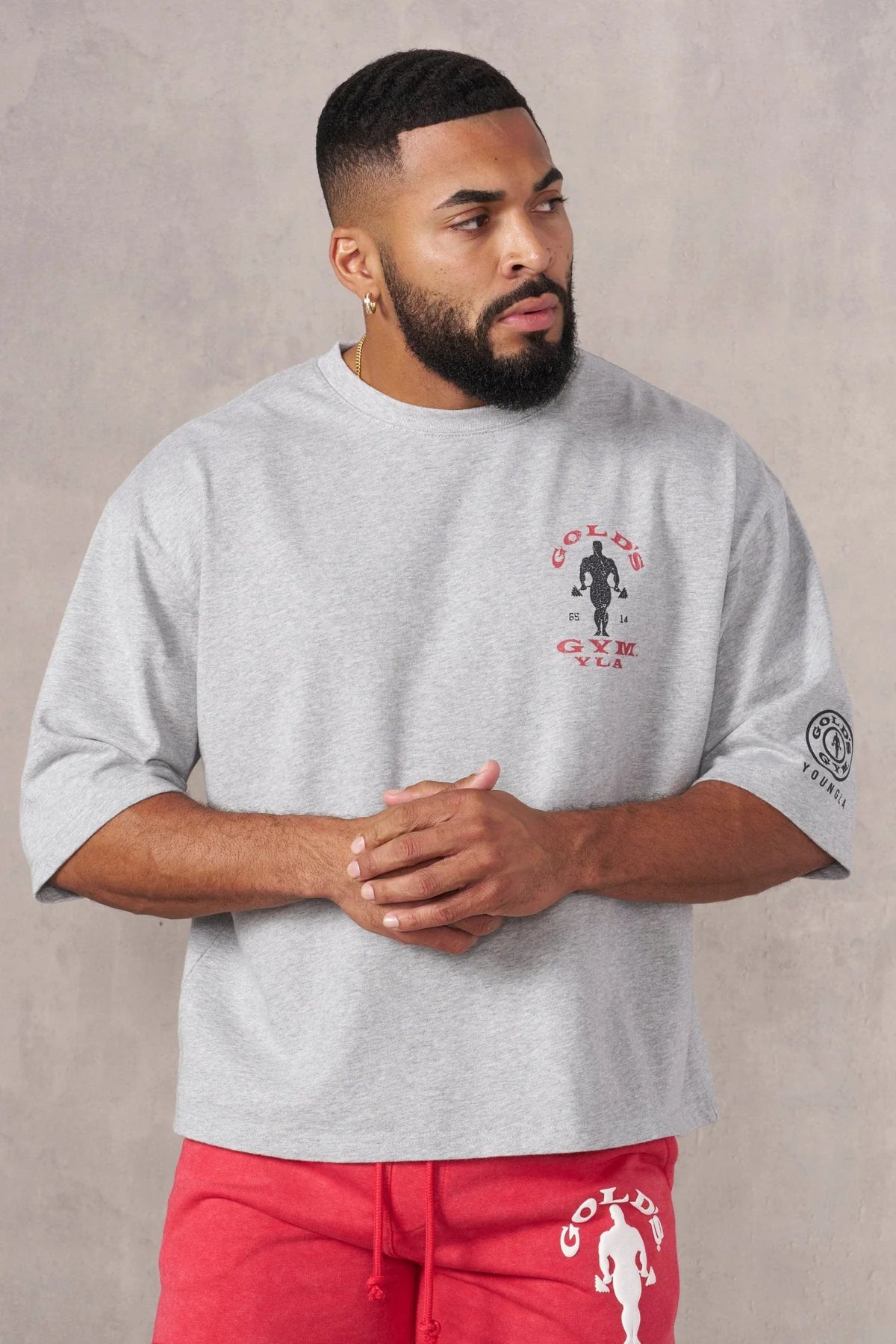 Young LA Golds Gym New Age Tee Heather Gray