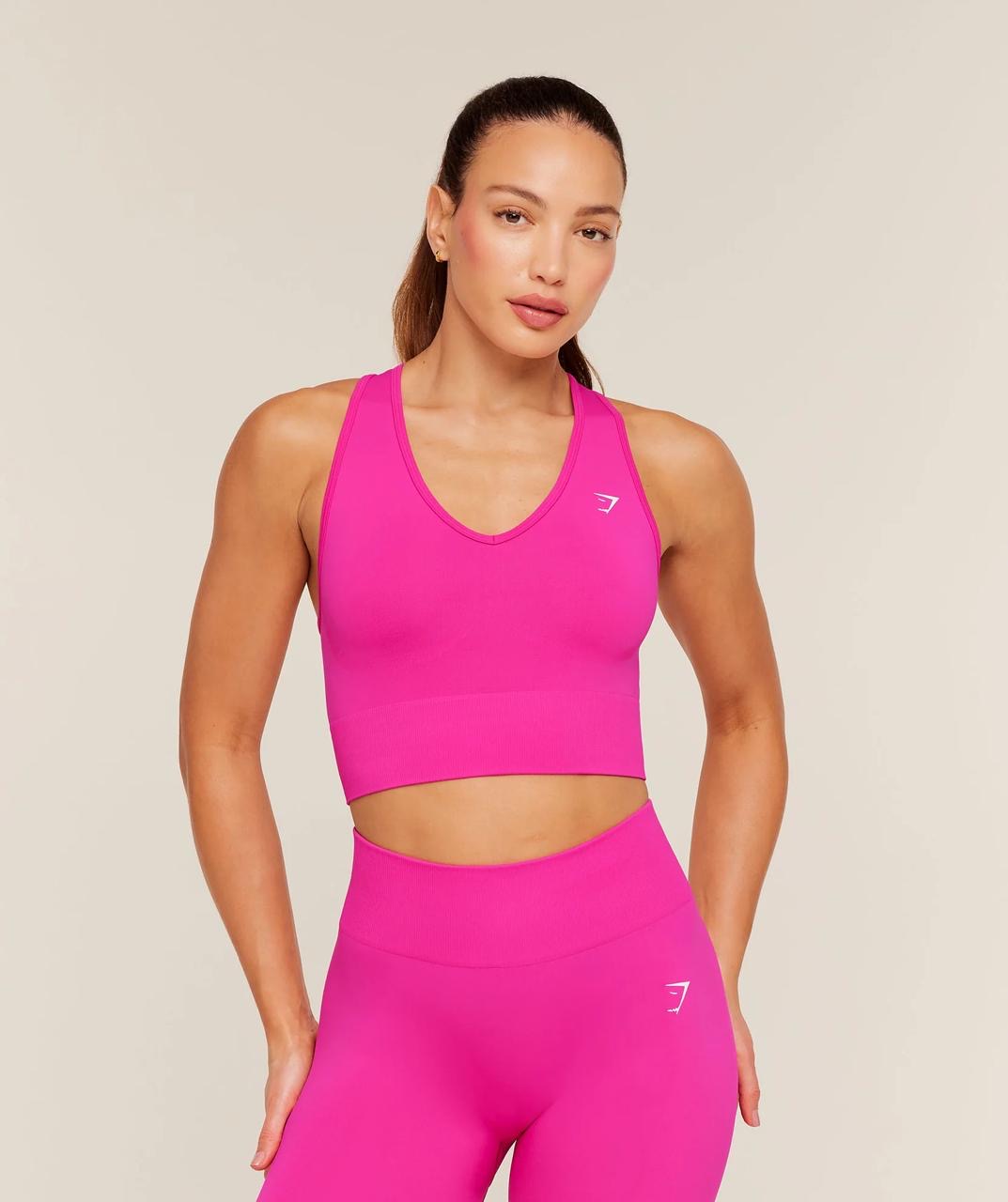 Gymshark Everyday Seamless Crop Tank Super Set Pink