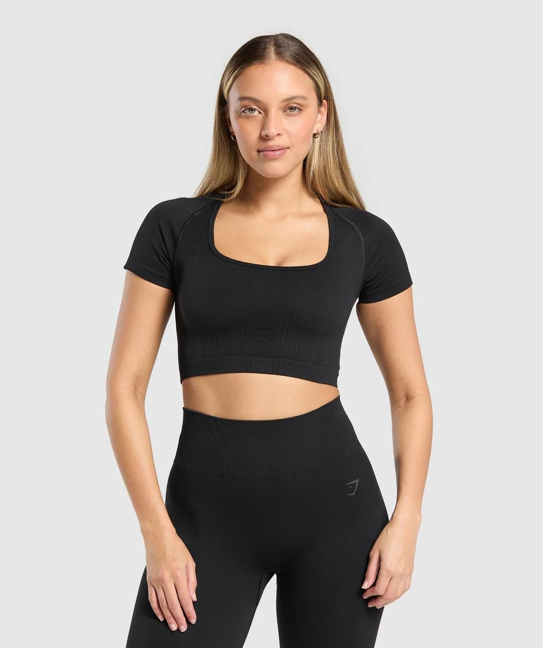 Gymshark Corset Seamless Crop Top Black