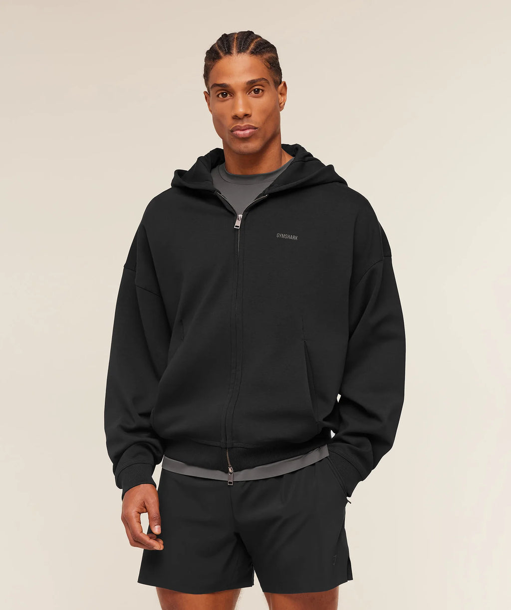 Gymshark Lightweight Zip Through Hoodie Black