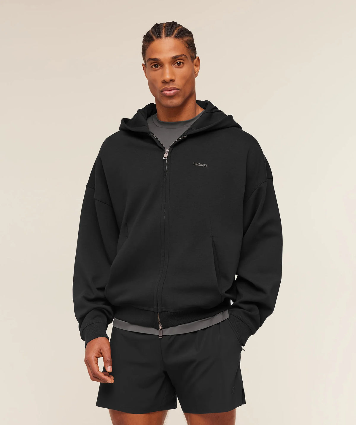 Gymshark Lightweight Zip Through Hoodie Black