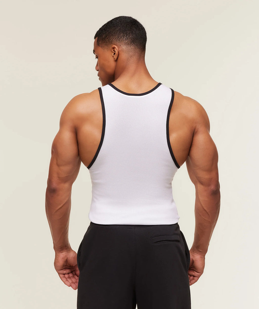 Gymshark Ribbed Tank White/Black