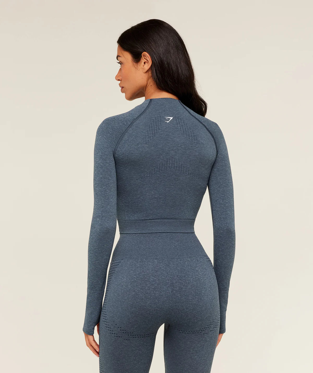 Gymshark Vital Seamless Midi Zip2.0 Pullover GS Stealth Blue/Marl