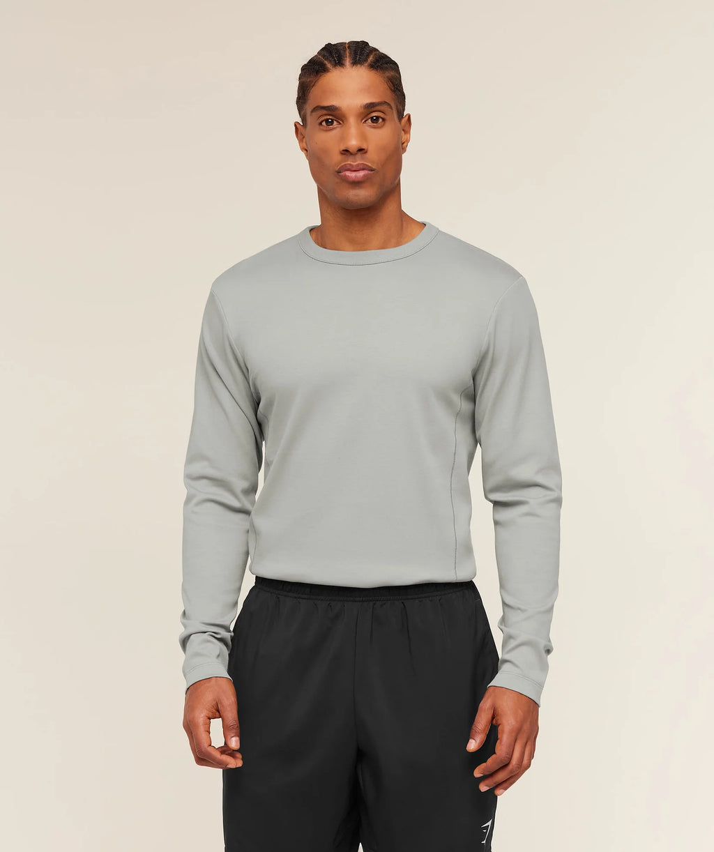 Gym Shark Off Duty Long Sleeve T-Shirt Smokey Gray