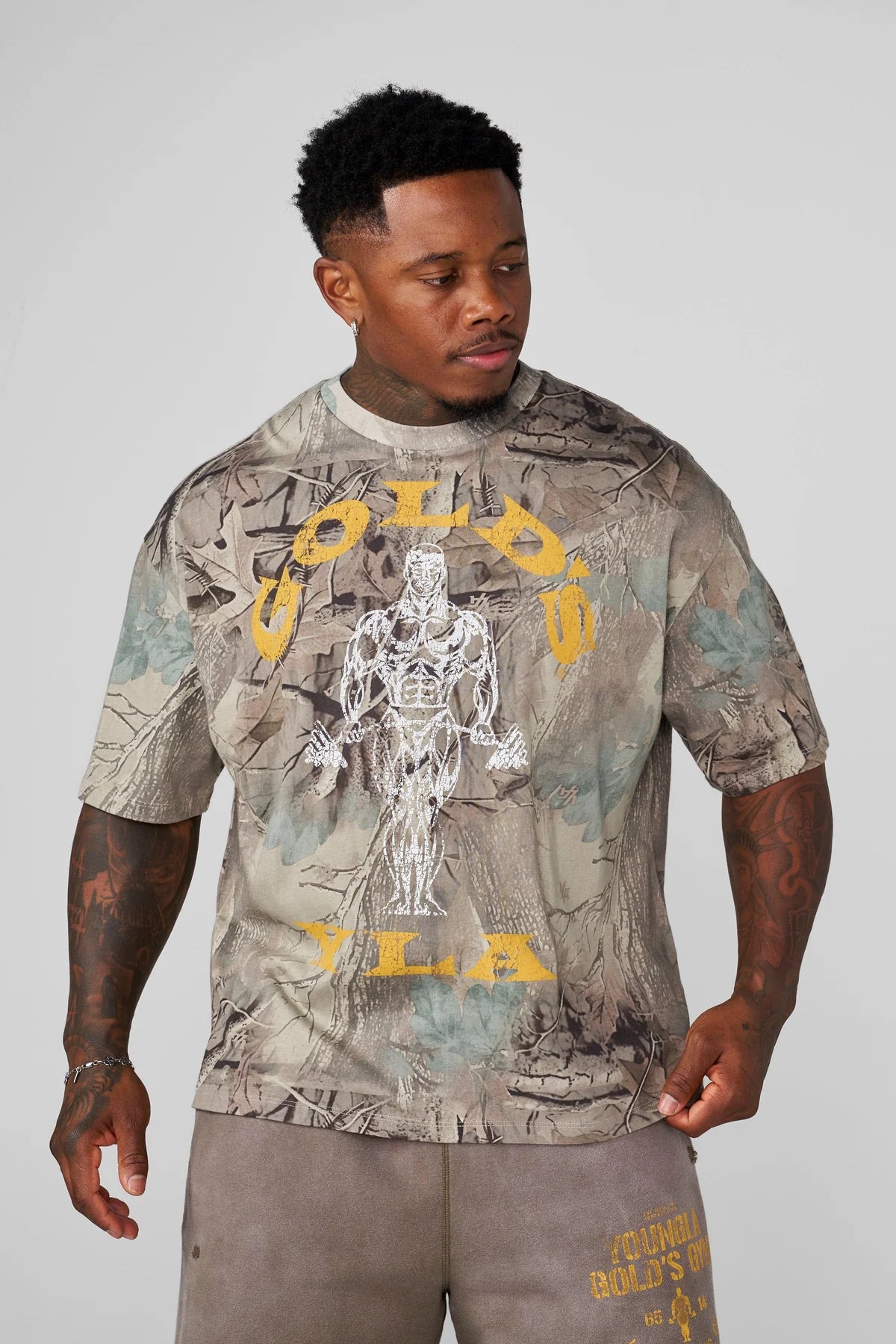 YoungLA Gold's Iron Legacy Icon Tees Beige Tree Camo