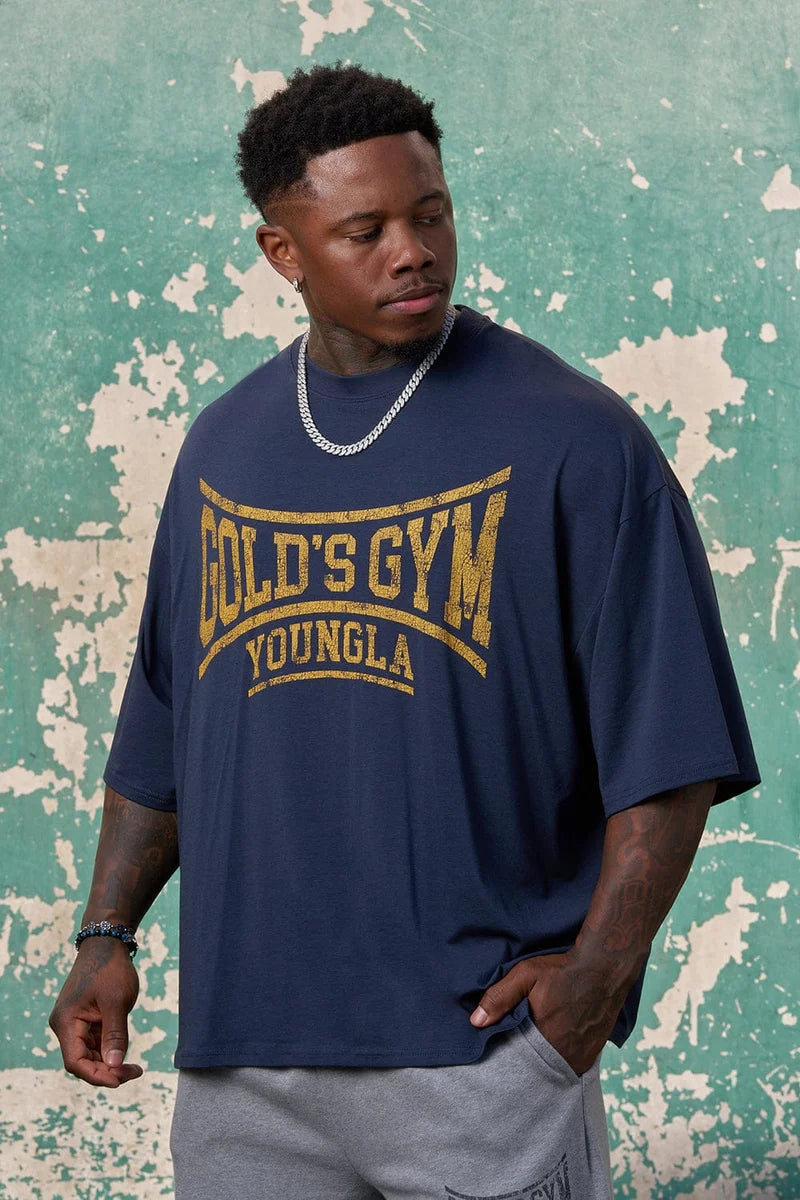 YoungLA Gold's Iron Legacy Huge Tees Navy