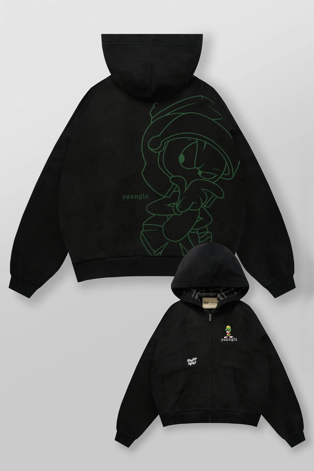 YoungLA Looney Tunes Plaid Zip-Ups