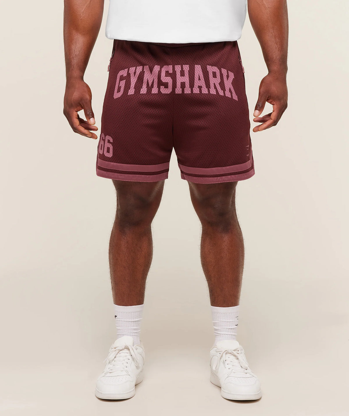 Gymshark Campus Mesh Shorts Rich Maroon/Reset Pink