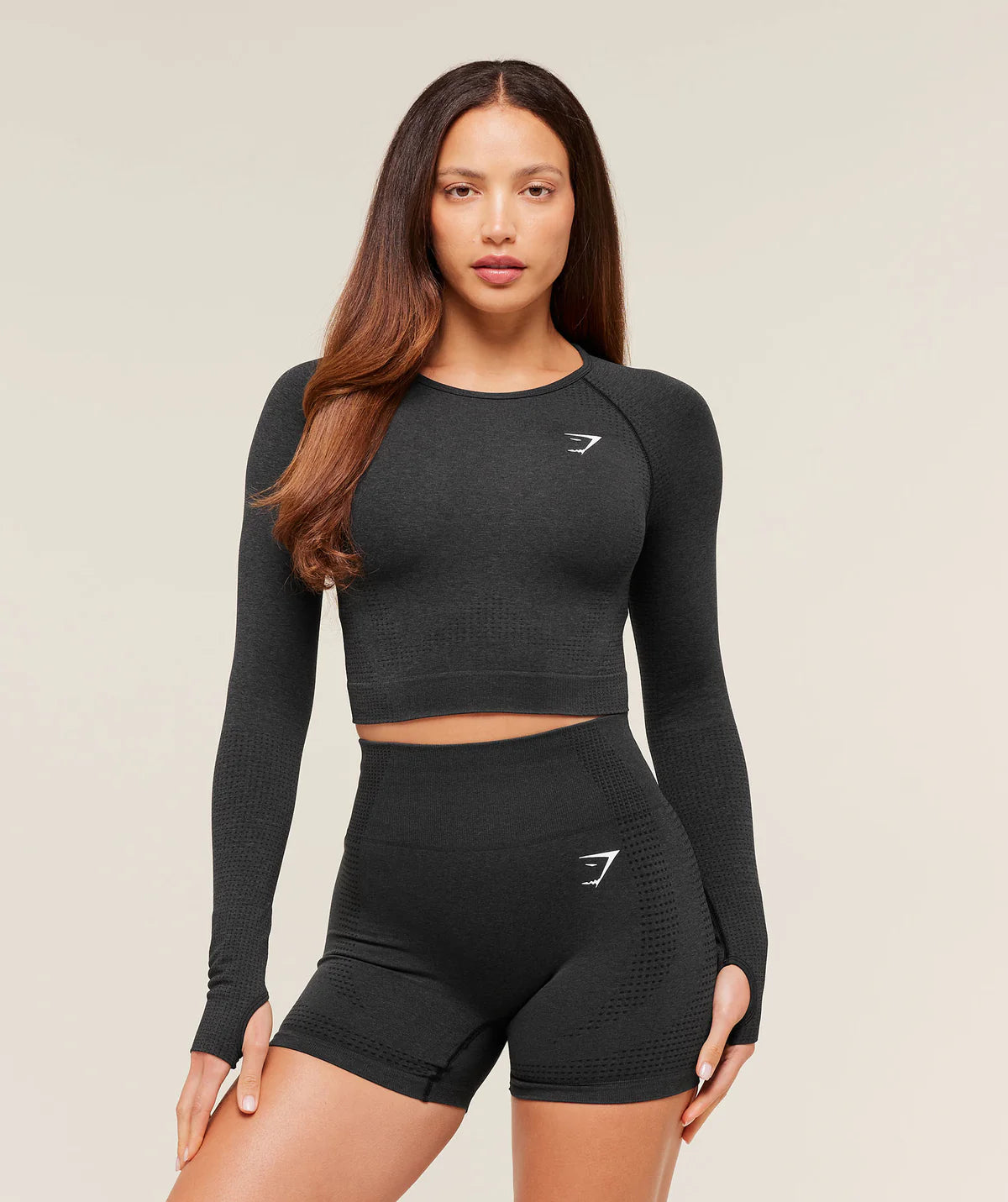 Gymshark Vital Crop Top Black Marl