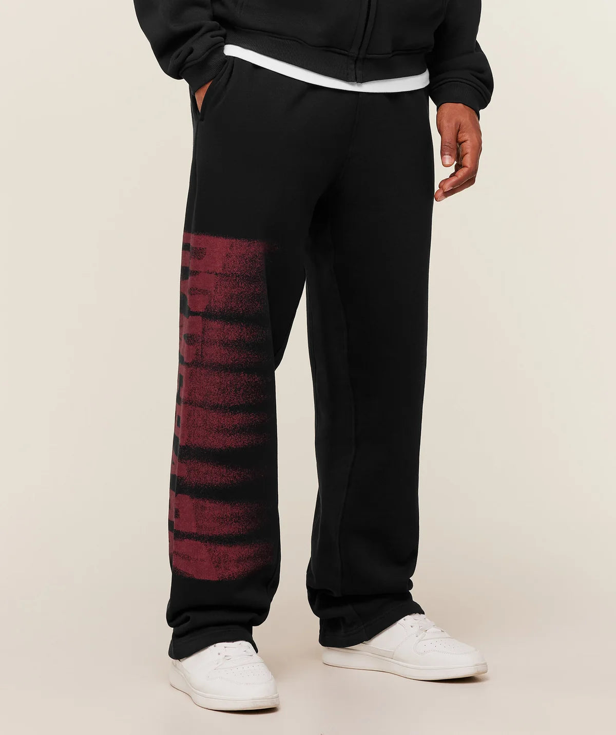Gymshark Fade Graphic Straight Leg Pants Black/Sets Red