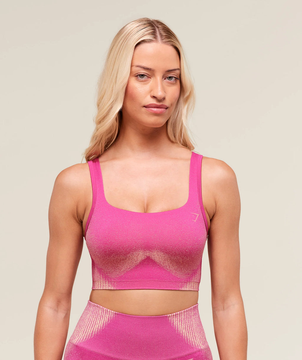 Gymshark Diffuse Seamless Sports Bra Winning Pink/Refresh Yellow