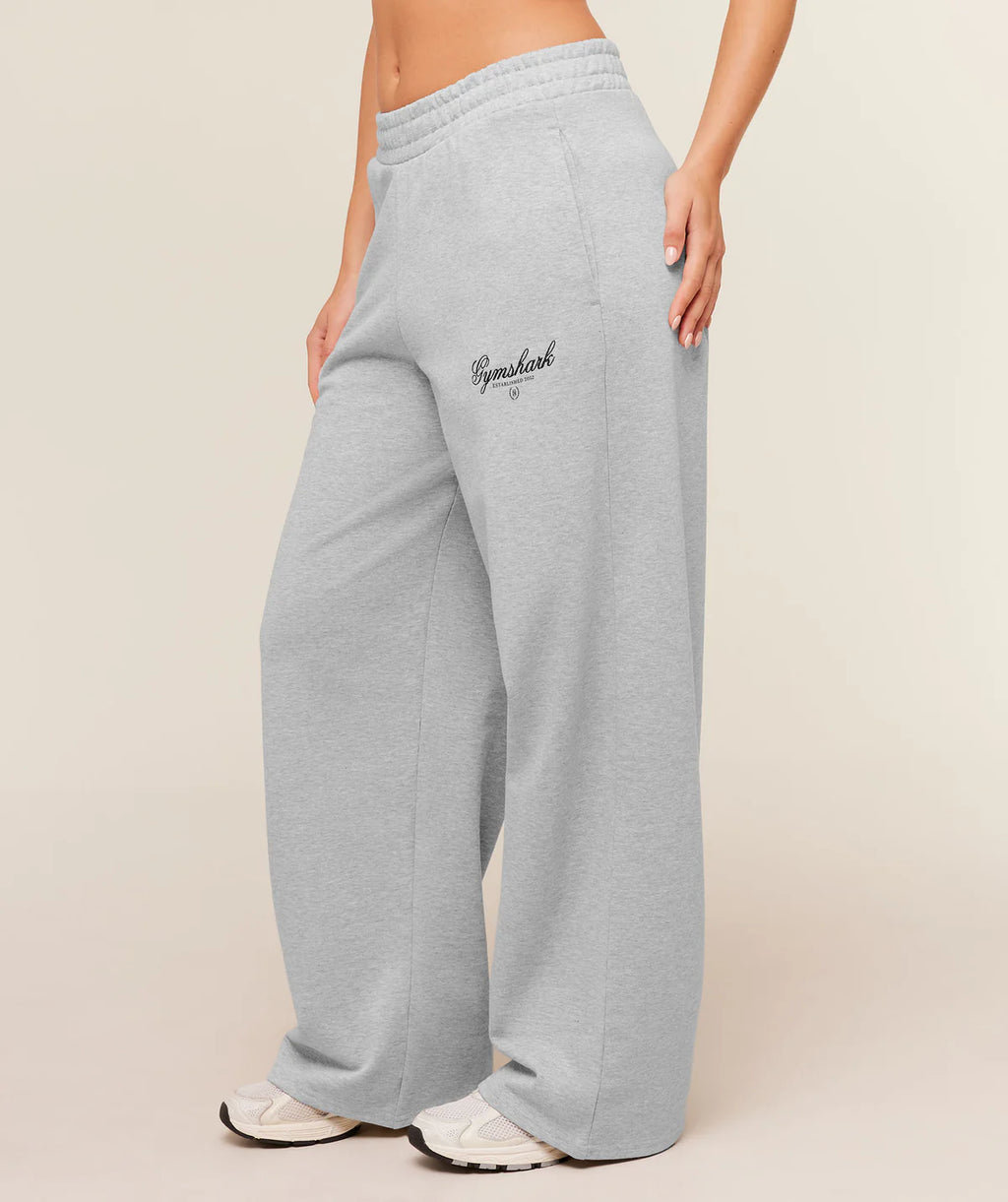 Gymshark Script Embroidery Joggers Light Grey Core Marl