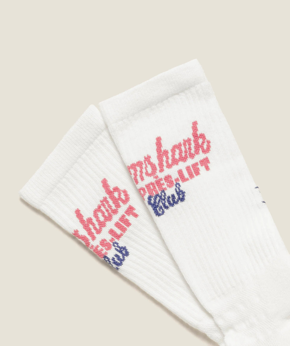 Gymshark Apres Lift Graphic Crew Socks Single Soft White