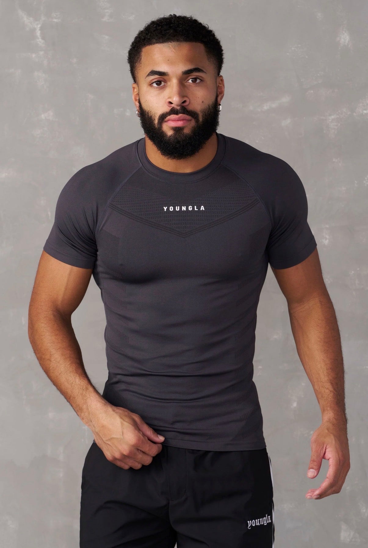 YoungLA SuperVillain Compression  Tee charcoal