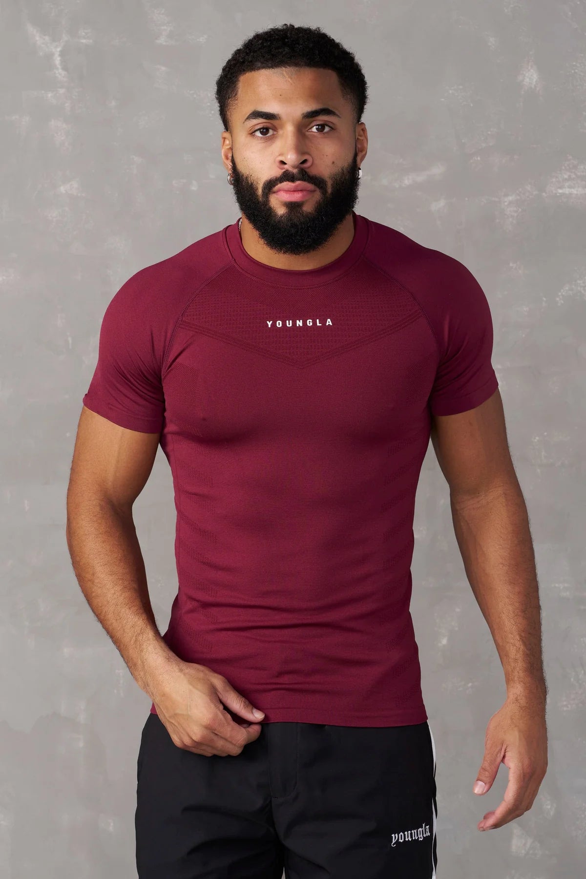 YoungLA SuperVillain Compression Tees burgundy