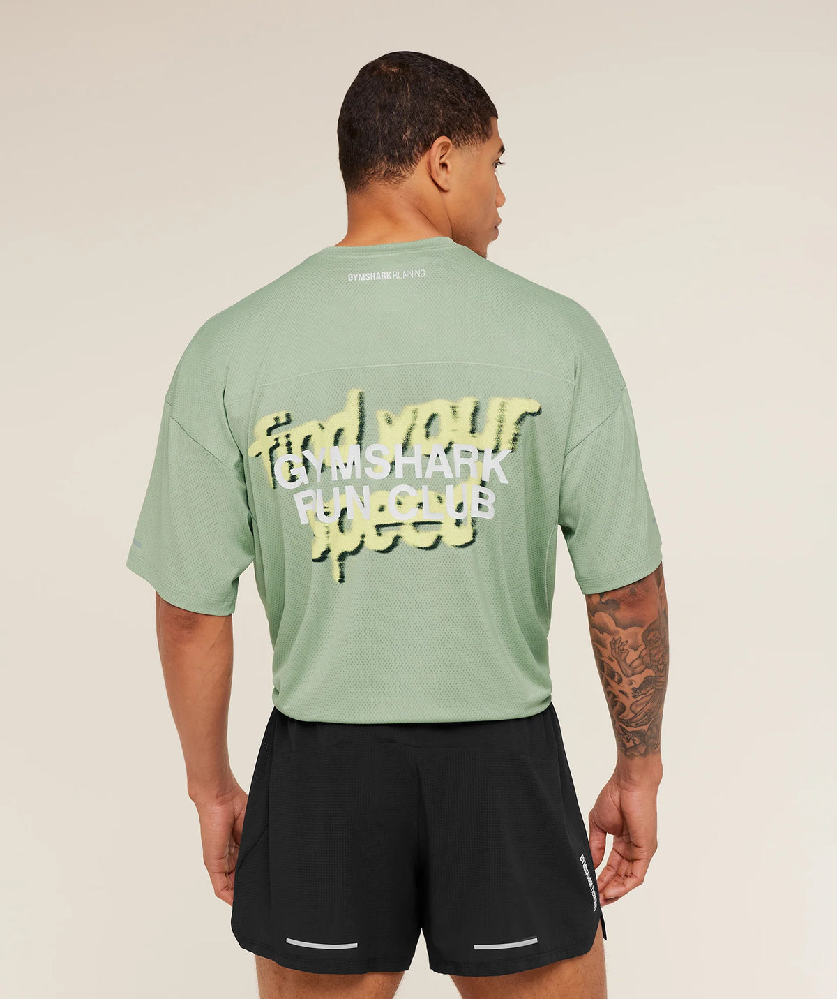 Gymshark Running Graphic T-Shirt Haze Green
