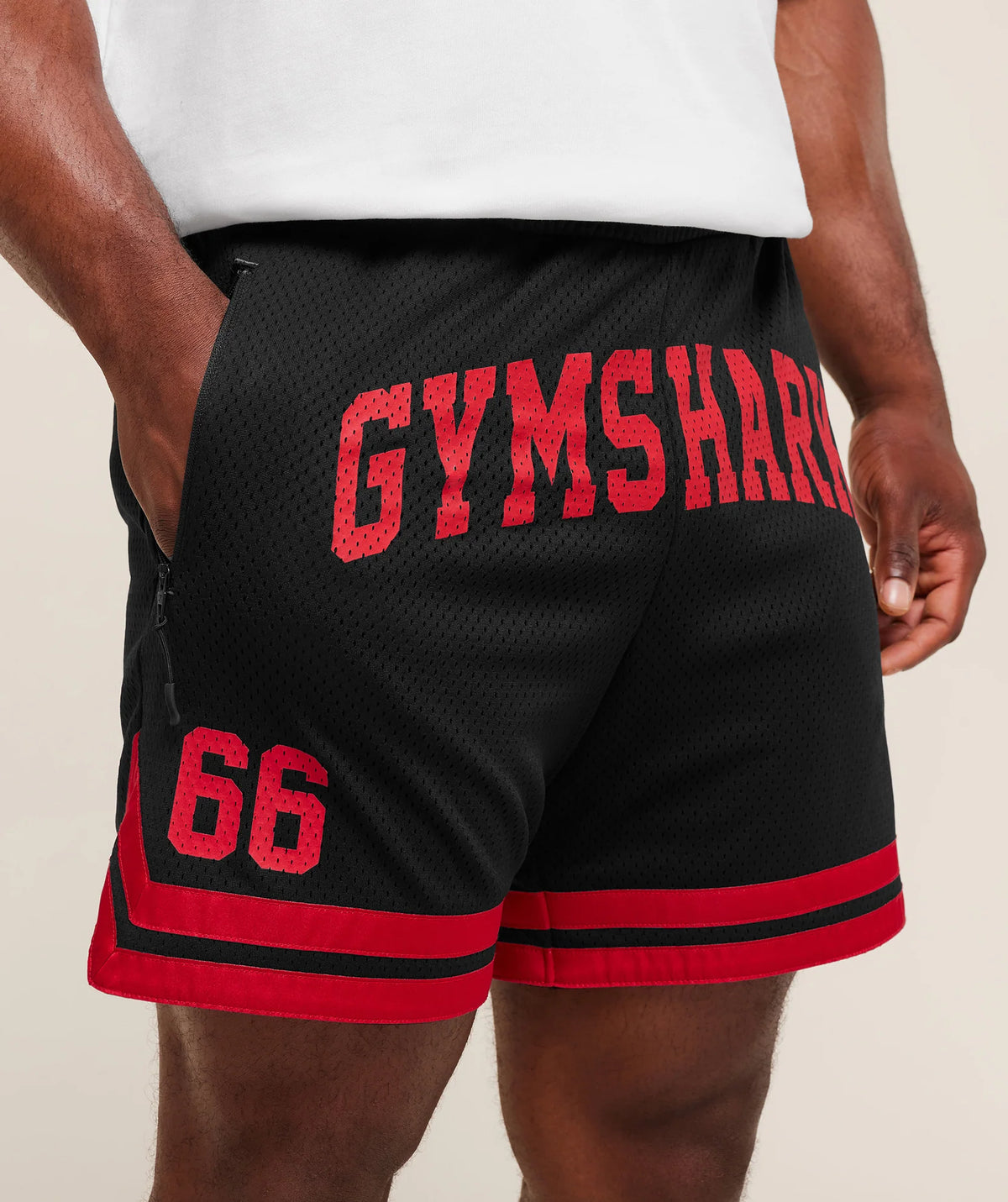Gymshark Campus Mesh Shorts Black/Red