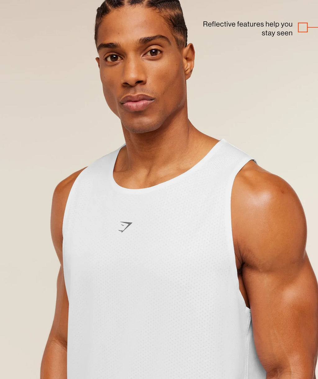 Gymshark Hybrid Engineered Jacquard Tank White