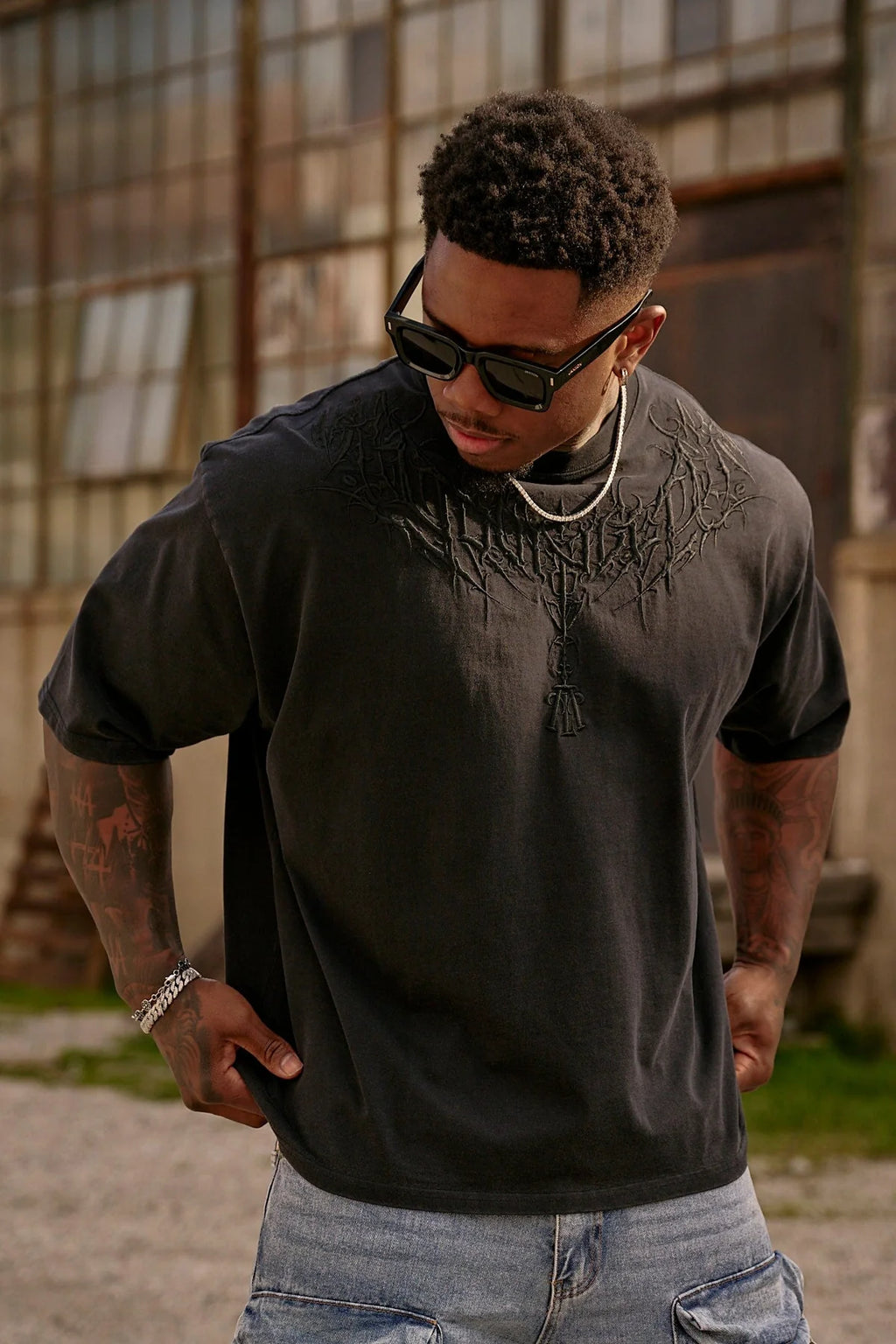 YoungLA Dark Wave Tees Charcoal Wash