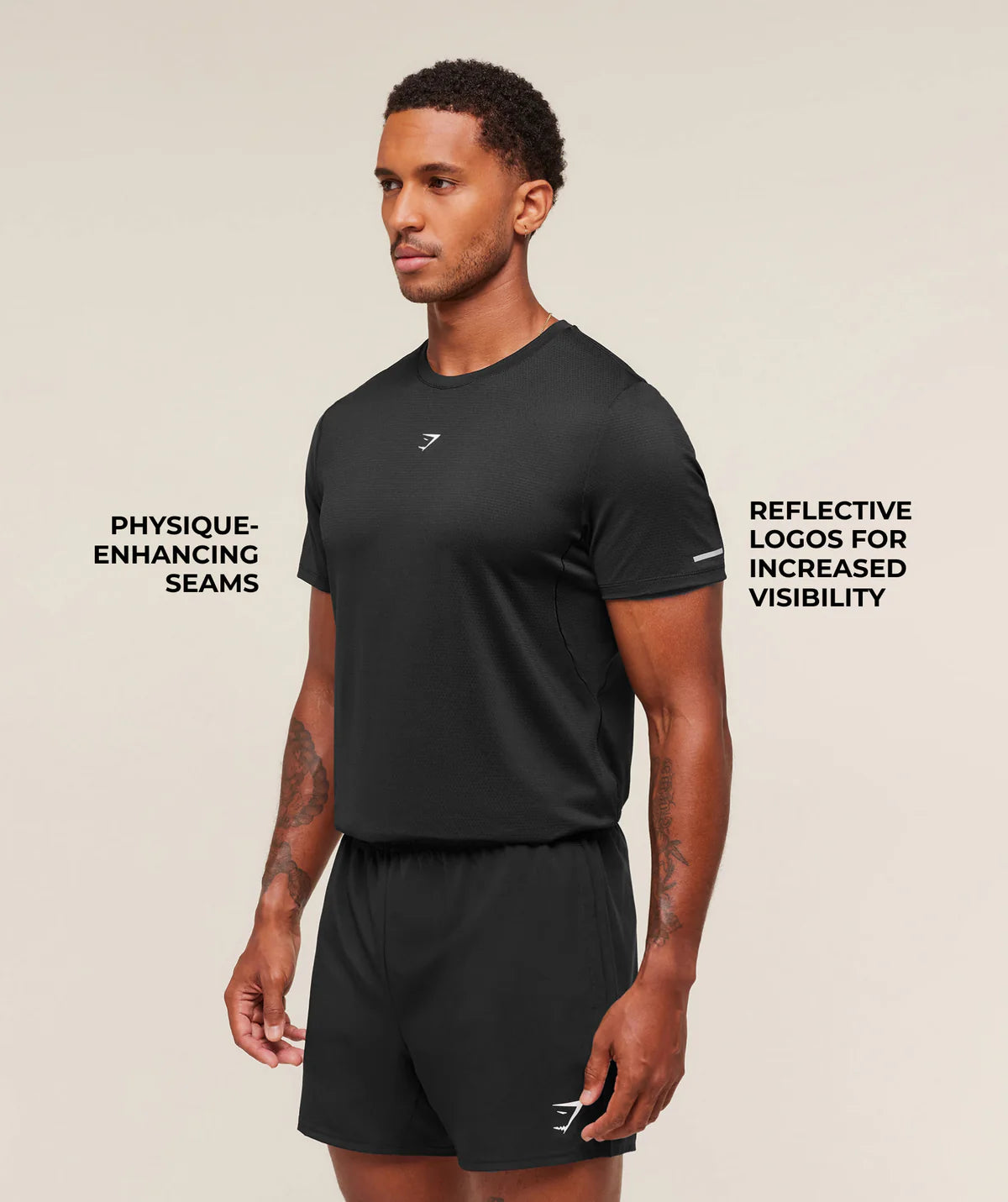 GymShark RUNNING T-SHIRT Black
