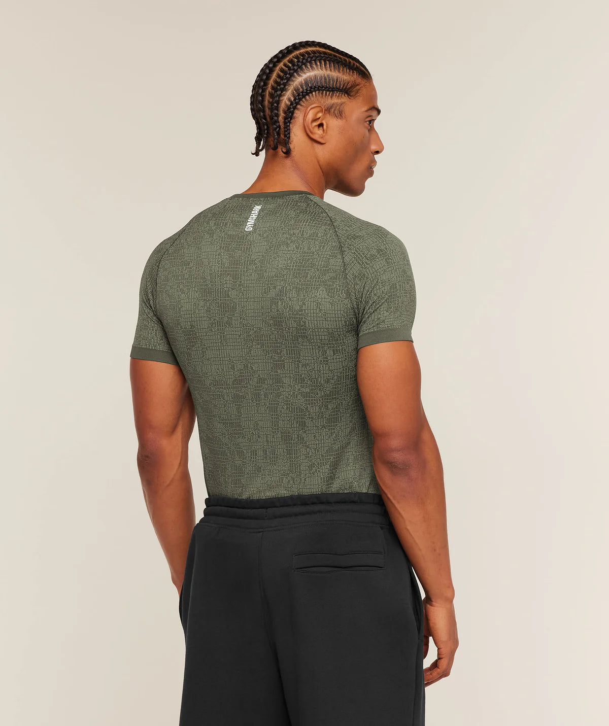 GymShark GEO SEAMLESS GRID T-SHIRT Haze Green