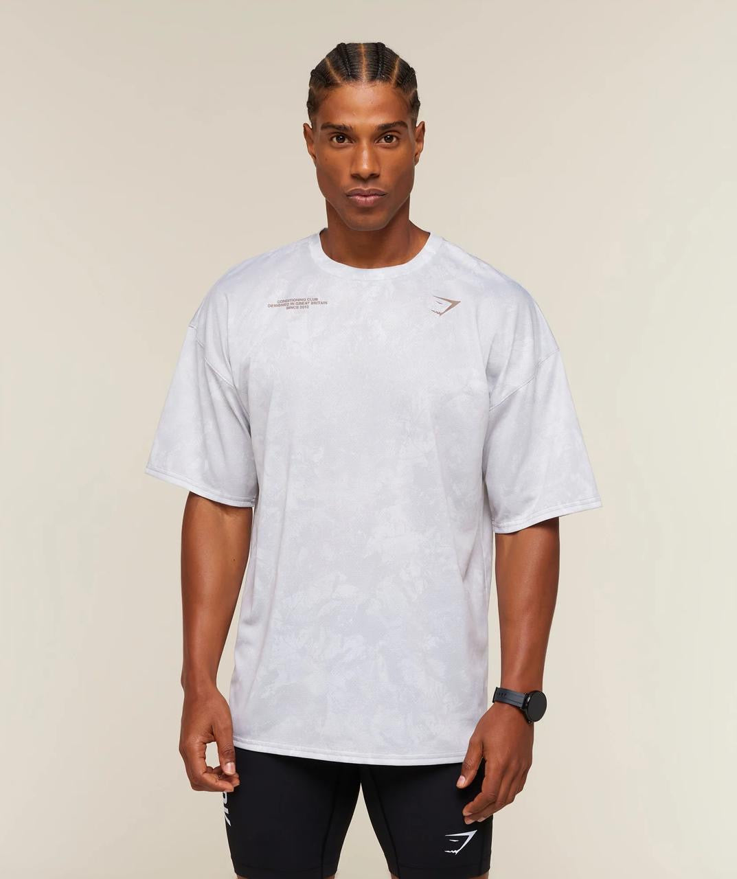 Gymshark Conditioning Club Oversized T-Shirt White/Lifestyle Brown