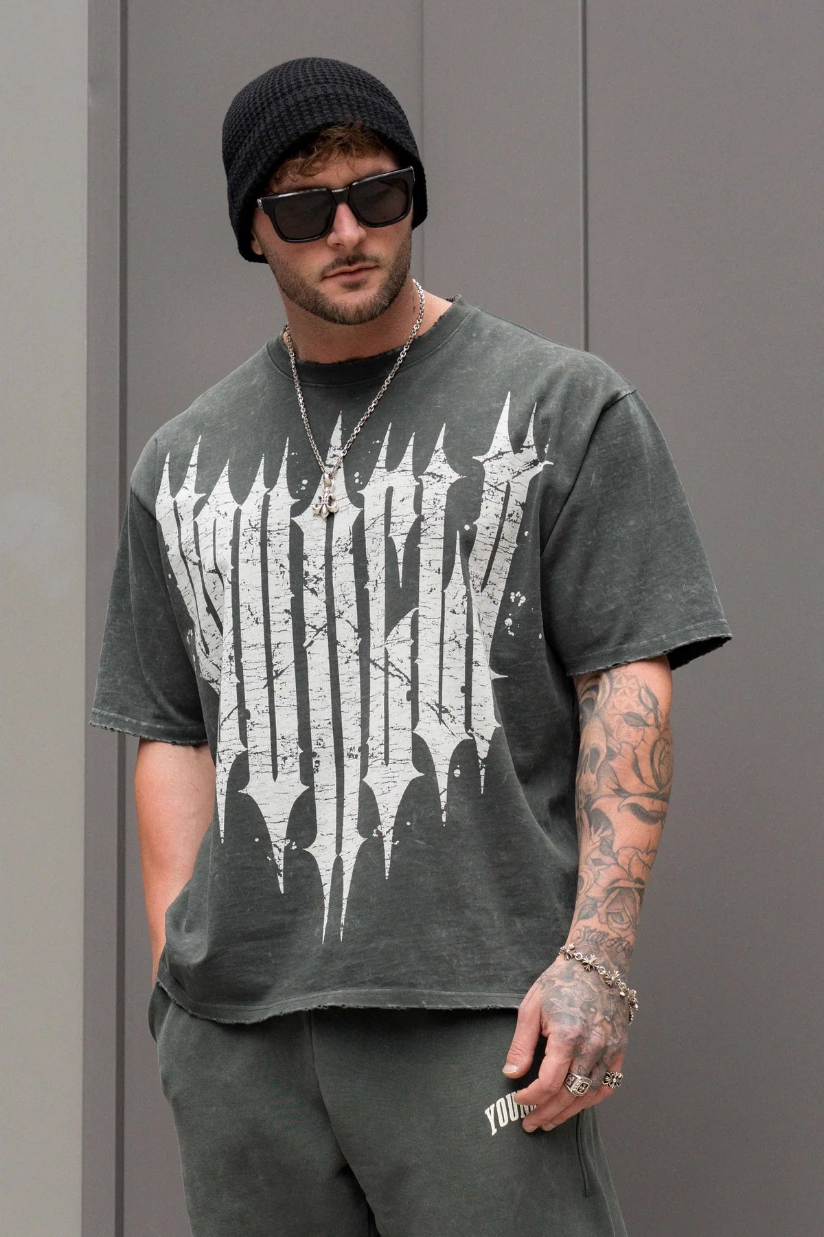 YoungLA Revenge tee green wash