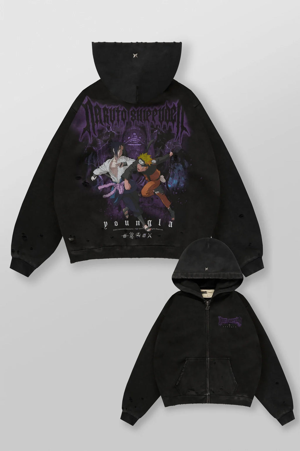 Young LA Naruto Zip-up Hoodie “Battle”