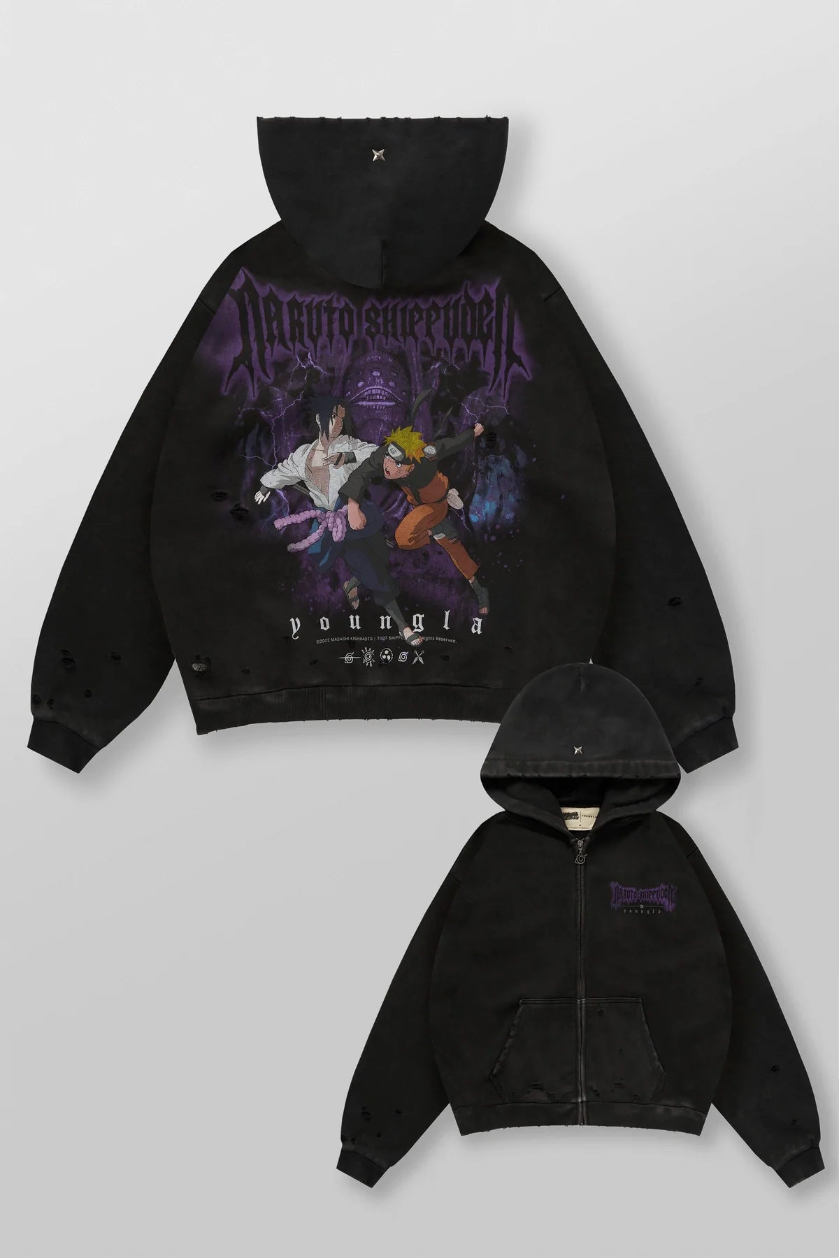 Young LA Naruto Zip-up Hoodie “Battle”