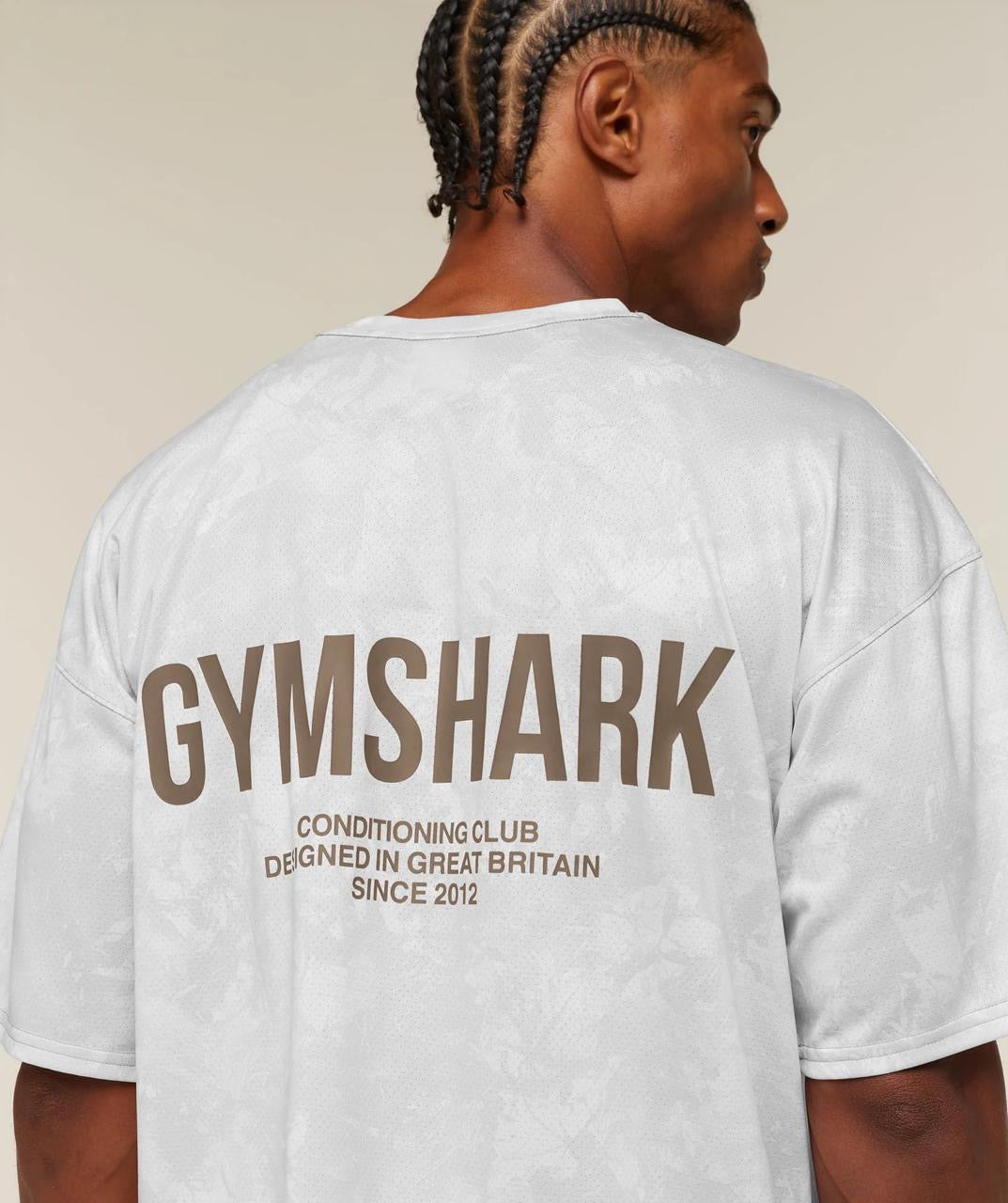 Gymshark Conditioning Club Oversized T-Shirt White/Lifestyle Brown
