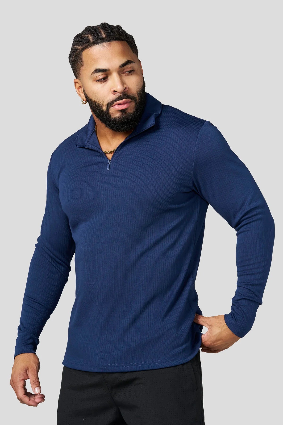 YoungLA Essential Quarter Zip Navy