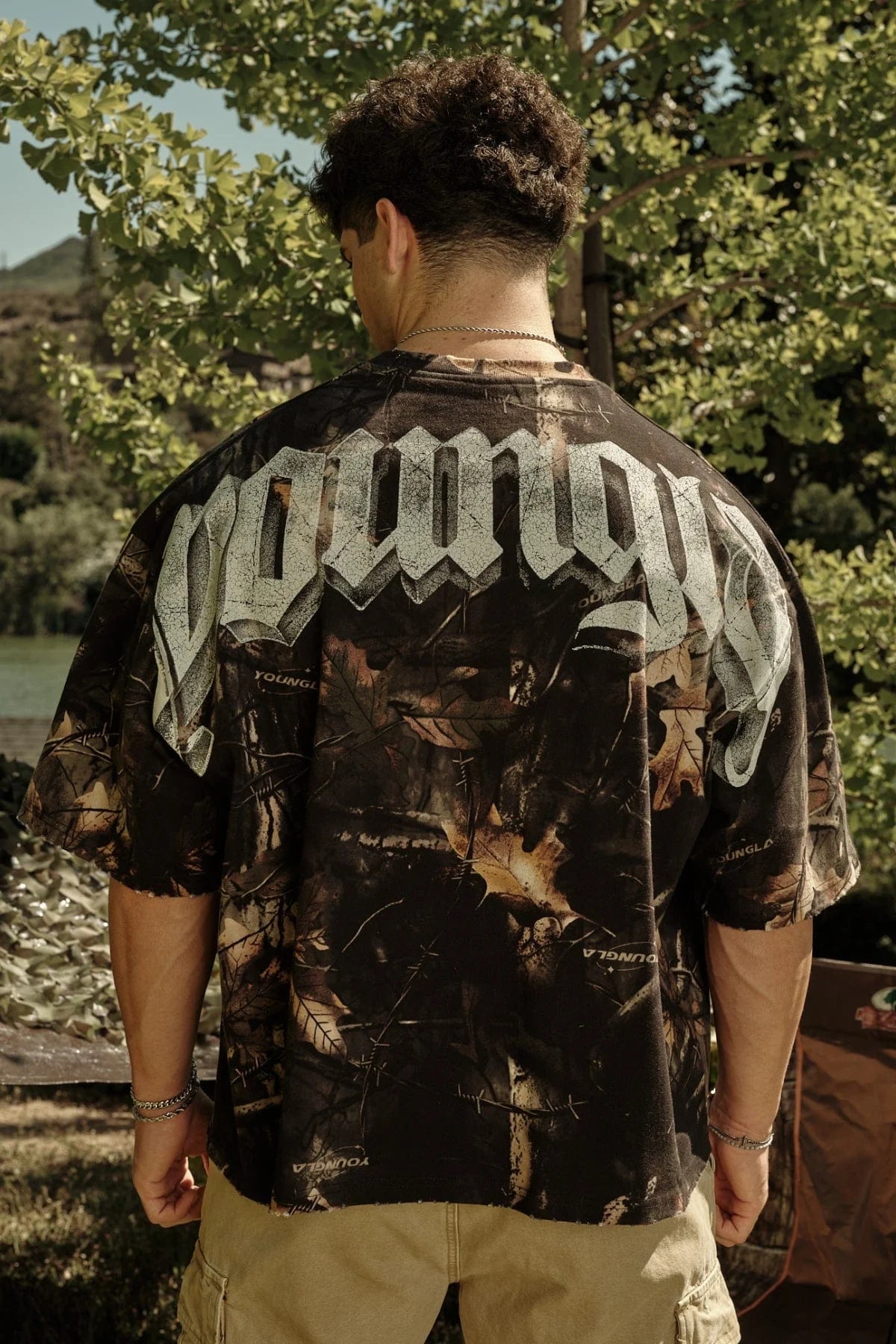 YoungLA Huge Tees Black Tree Camo