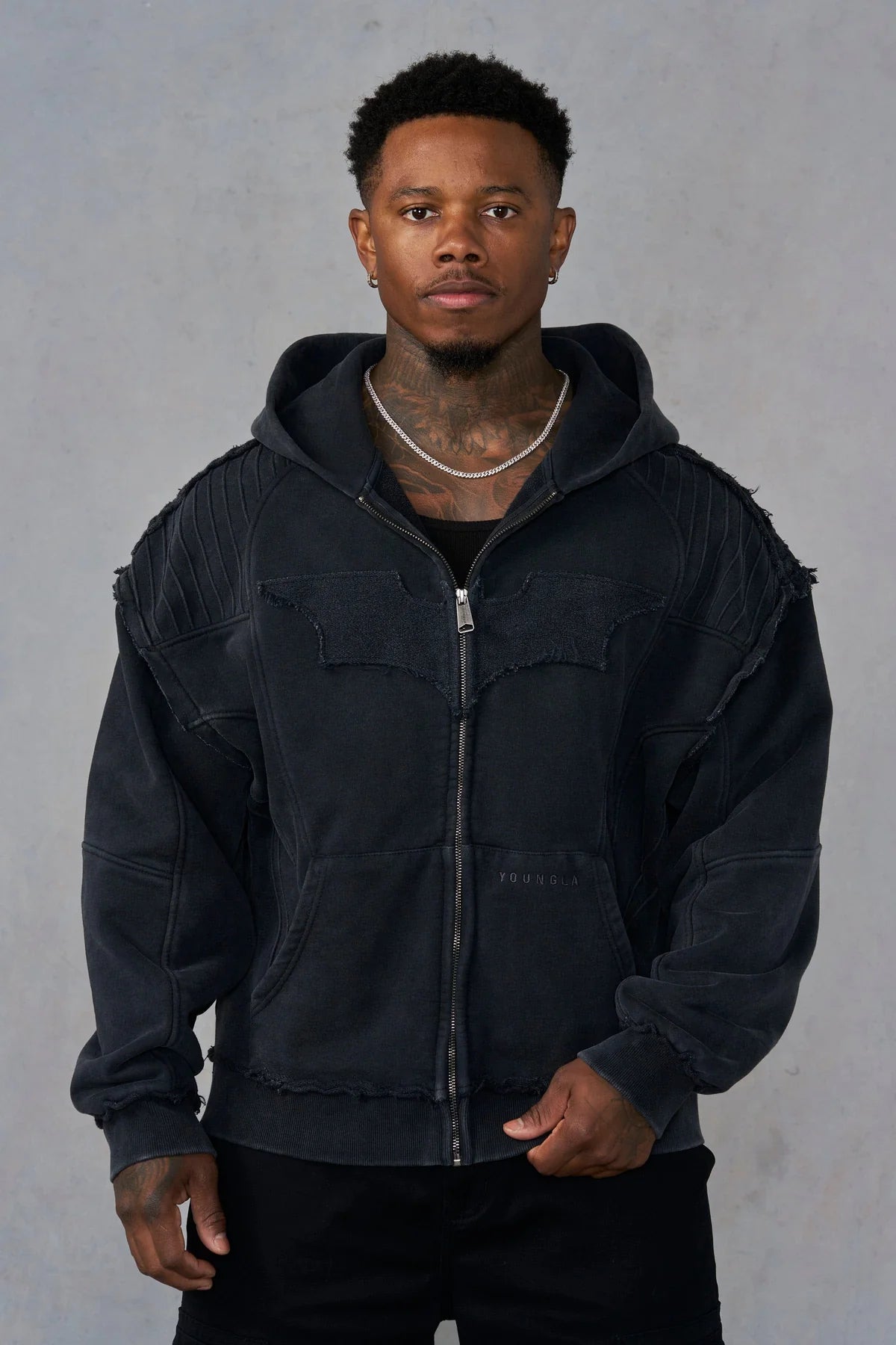 Young La Batman Armored Zip-Up Black Wash