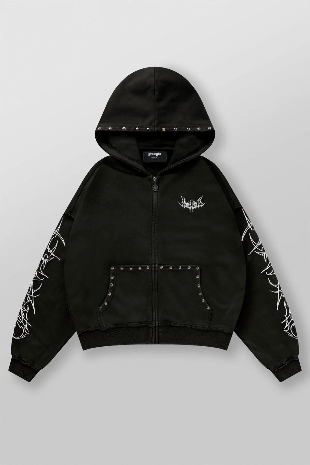 YoungLa TRIBAL STUD ZIP-UPS Black Wash