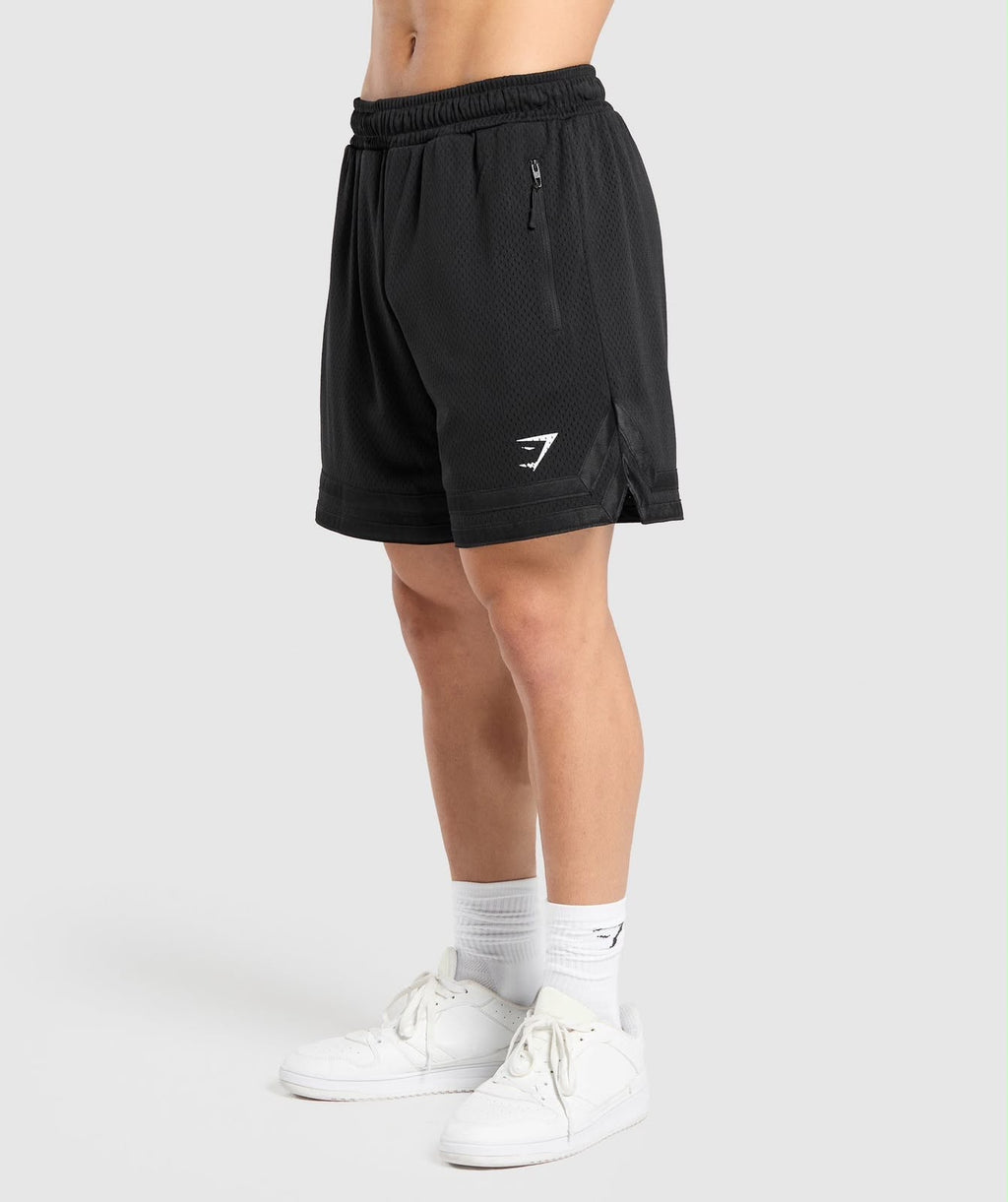 Young LA Campus Mesh Shorts Black/White Logo