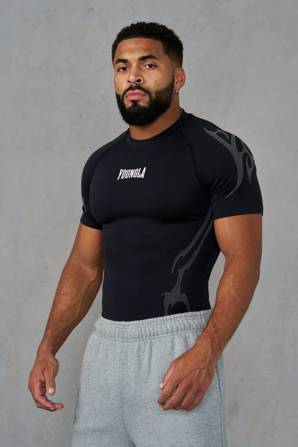 YoungLA Gothic Compression Tees black grey