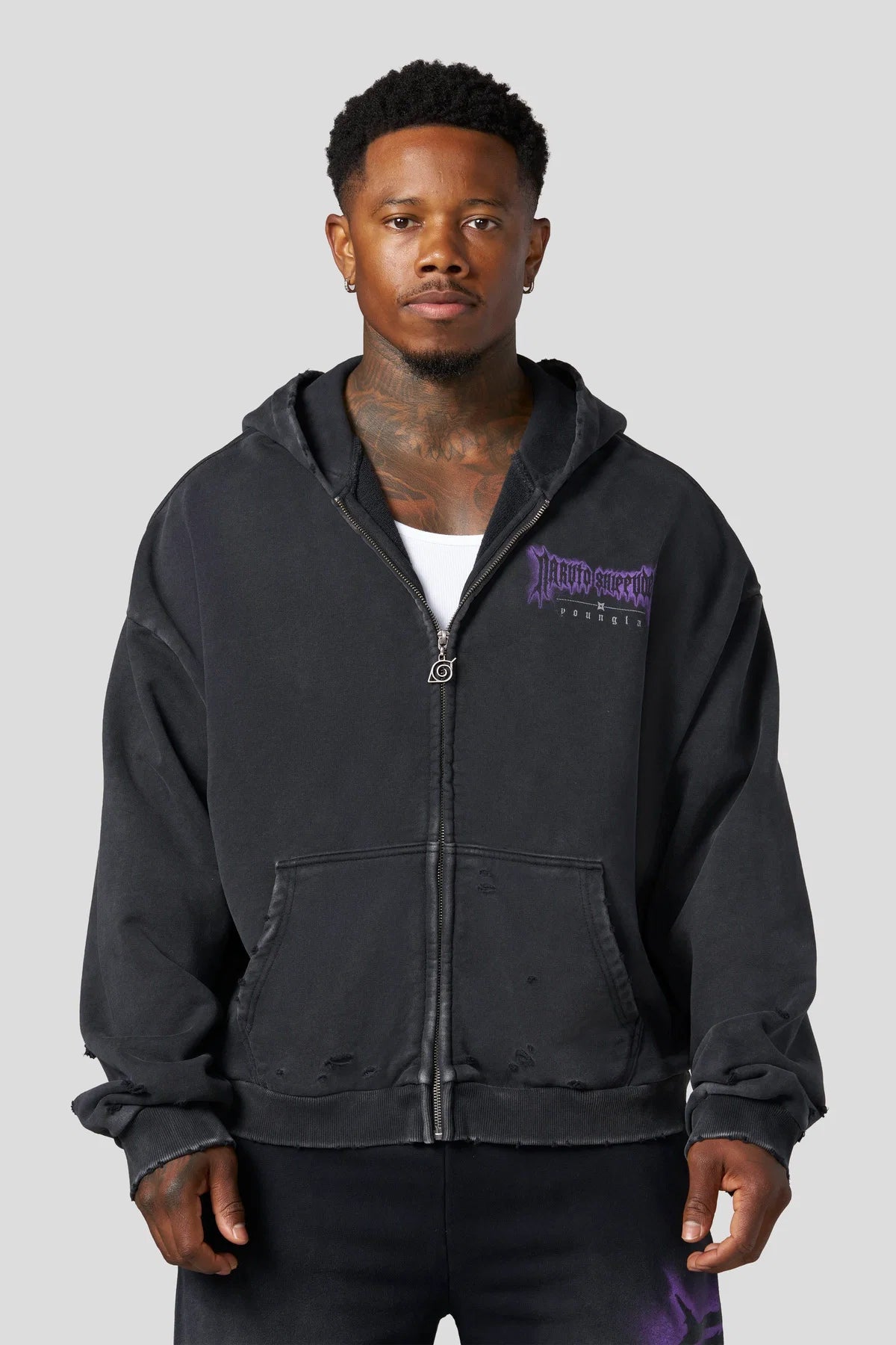 Young LA Naruto Zip-up Hoodie “Battle”