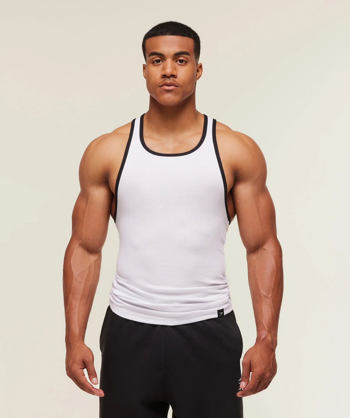 Gymshark Ribbed Tank White/Black