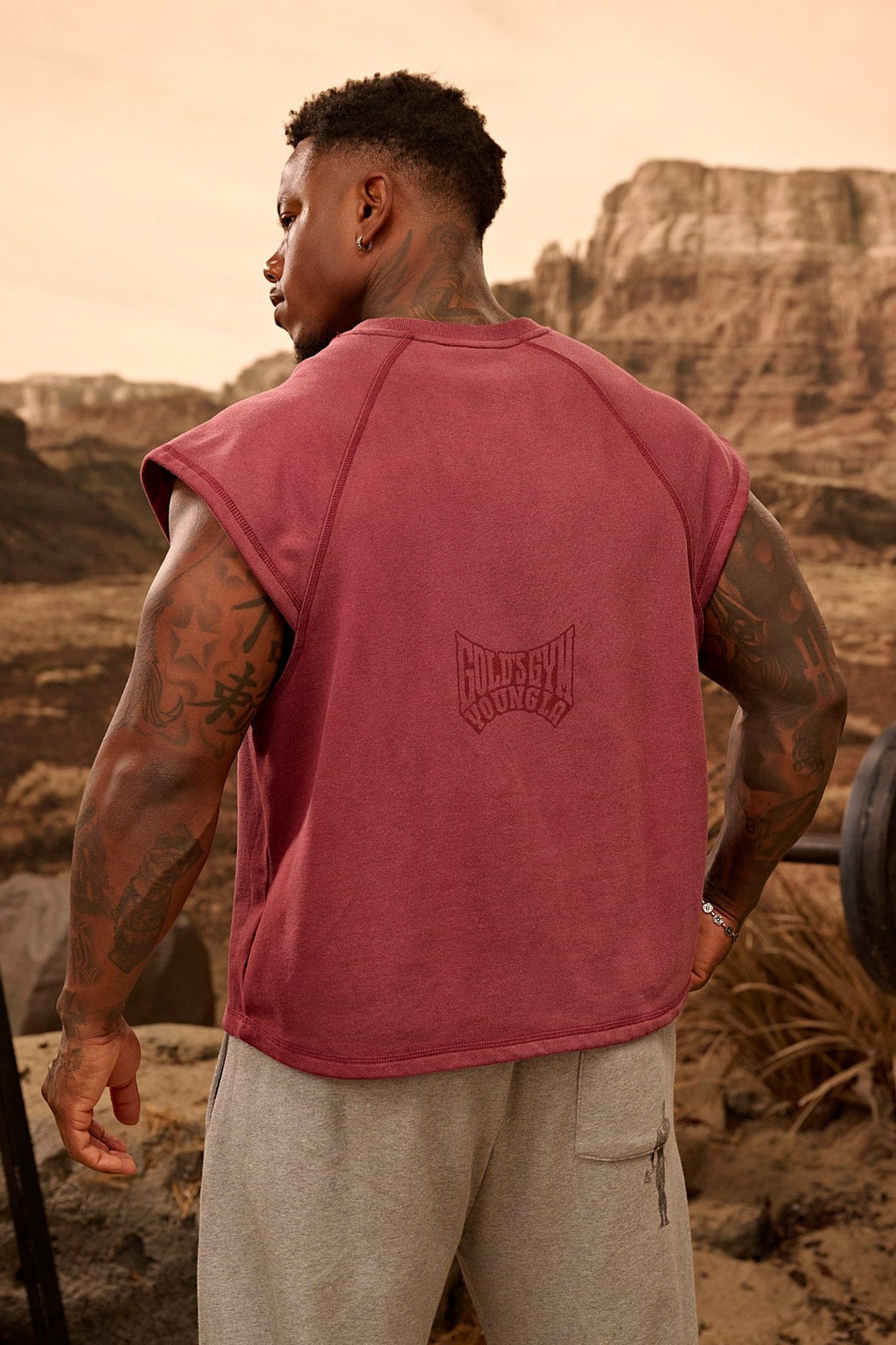 YoungLA GOLD'S IRON LEGACY SHADOW CUT-OFFS